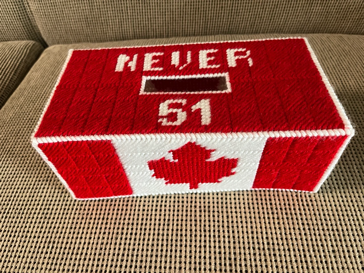 Handmade Canadian Flag Tissue Box Cover - photo 5