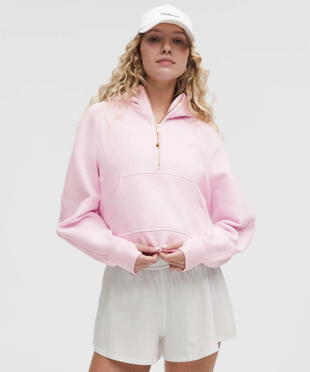 Lululemon Scuba Oversized Half-Zip Hoodie (Pink Organza)