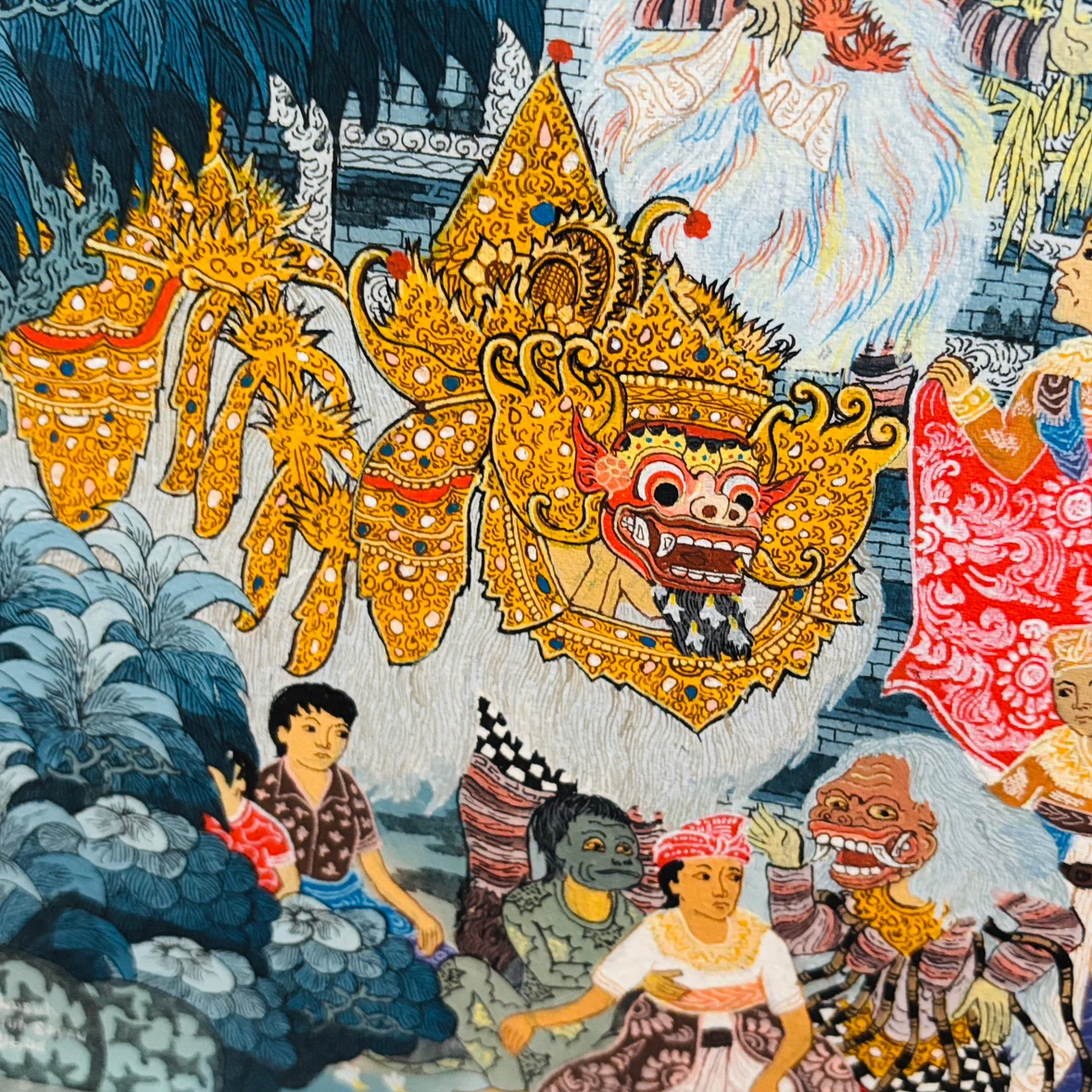 Vintage Balinese Original Art Painting / Thangka 01, Signed - photo 4