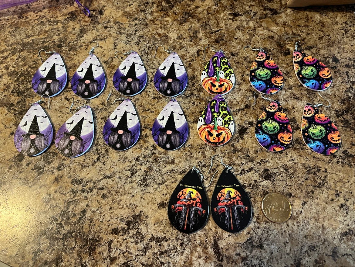 7 pair of Halloween Teardrop Earrings Set - photo 4