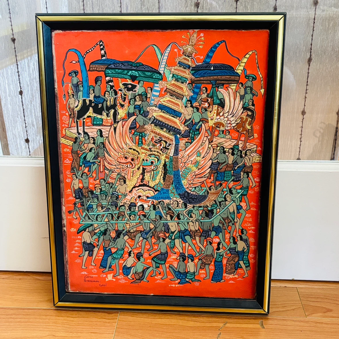 Vintage Balinese Original Art Painting / Thangka 02, Signed