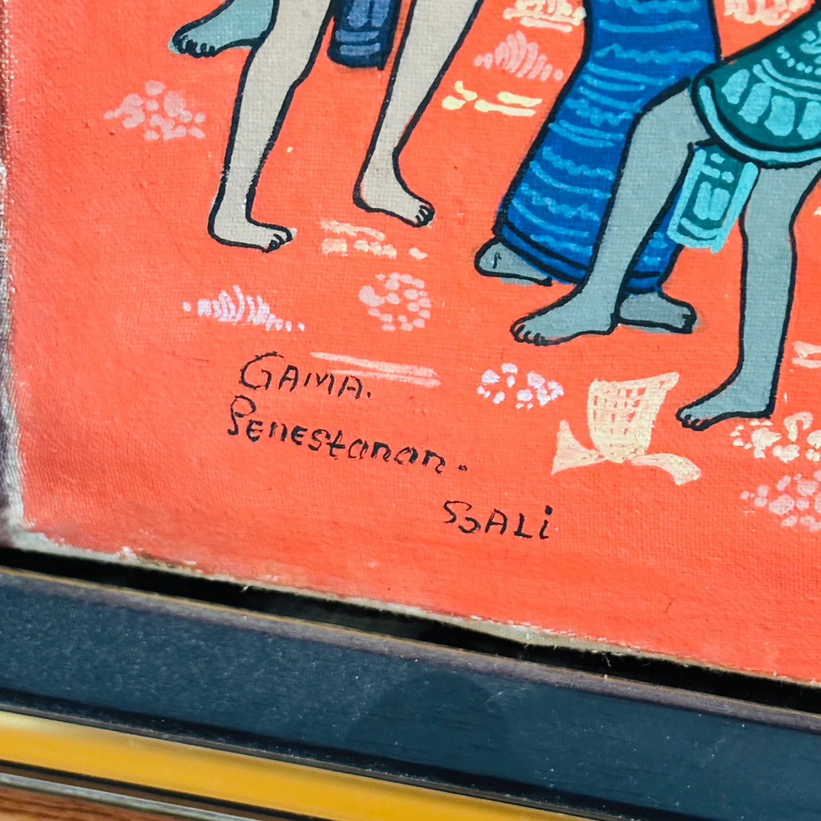 Vintage Balinese Original Art Painting / Thangka 02, Signed - photo 2