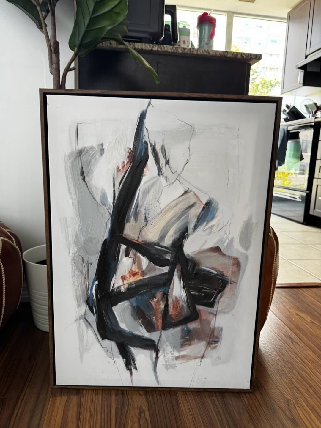 Set of Two Framed Abstract Wall Art Pieces
