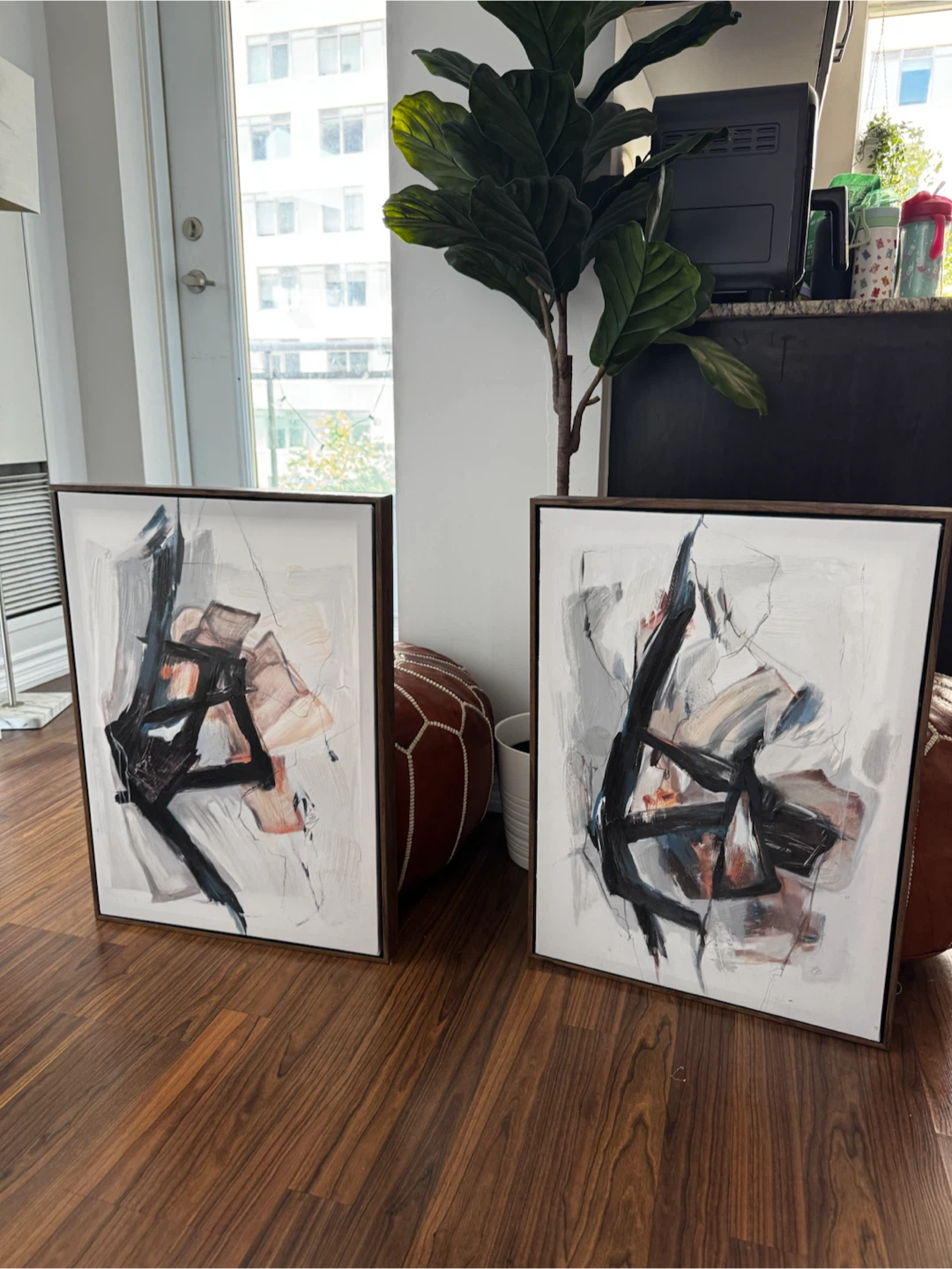 Set of Two Framed Abstract Wall Art Pieces - photo 2