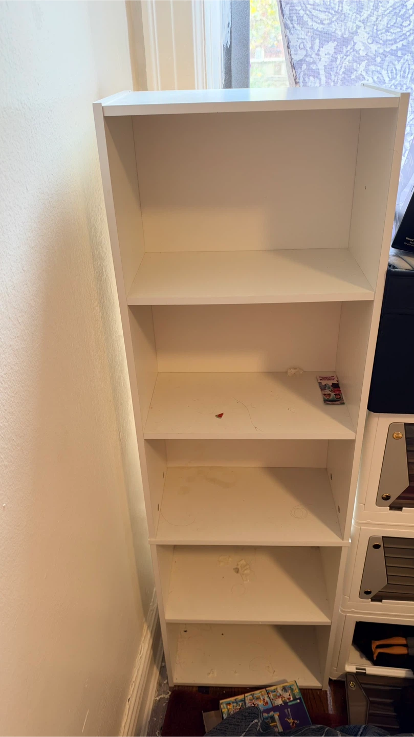 White 5-Shelf Bookcase