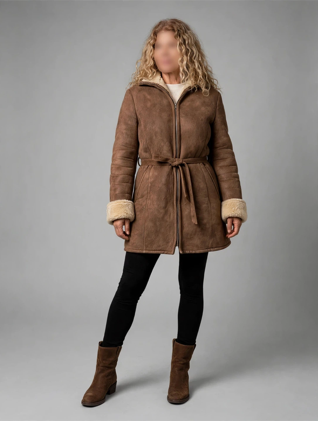Brown Shearling Women’s Coat