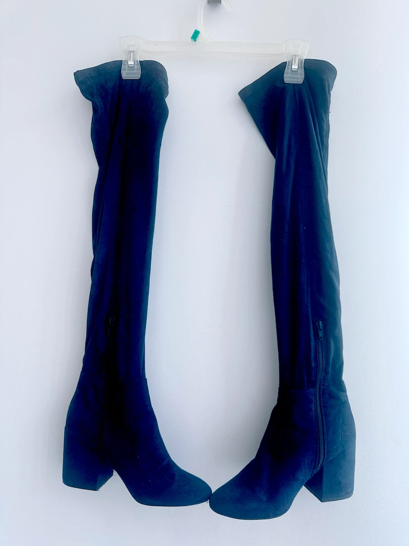 ALDO Blue Suede Over-the-Knee Boots