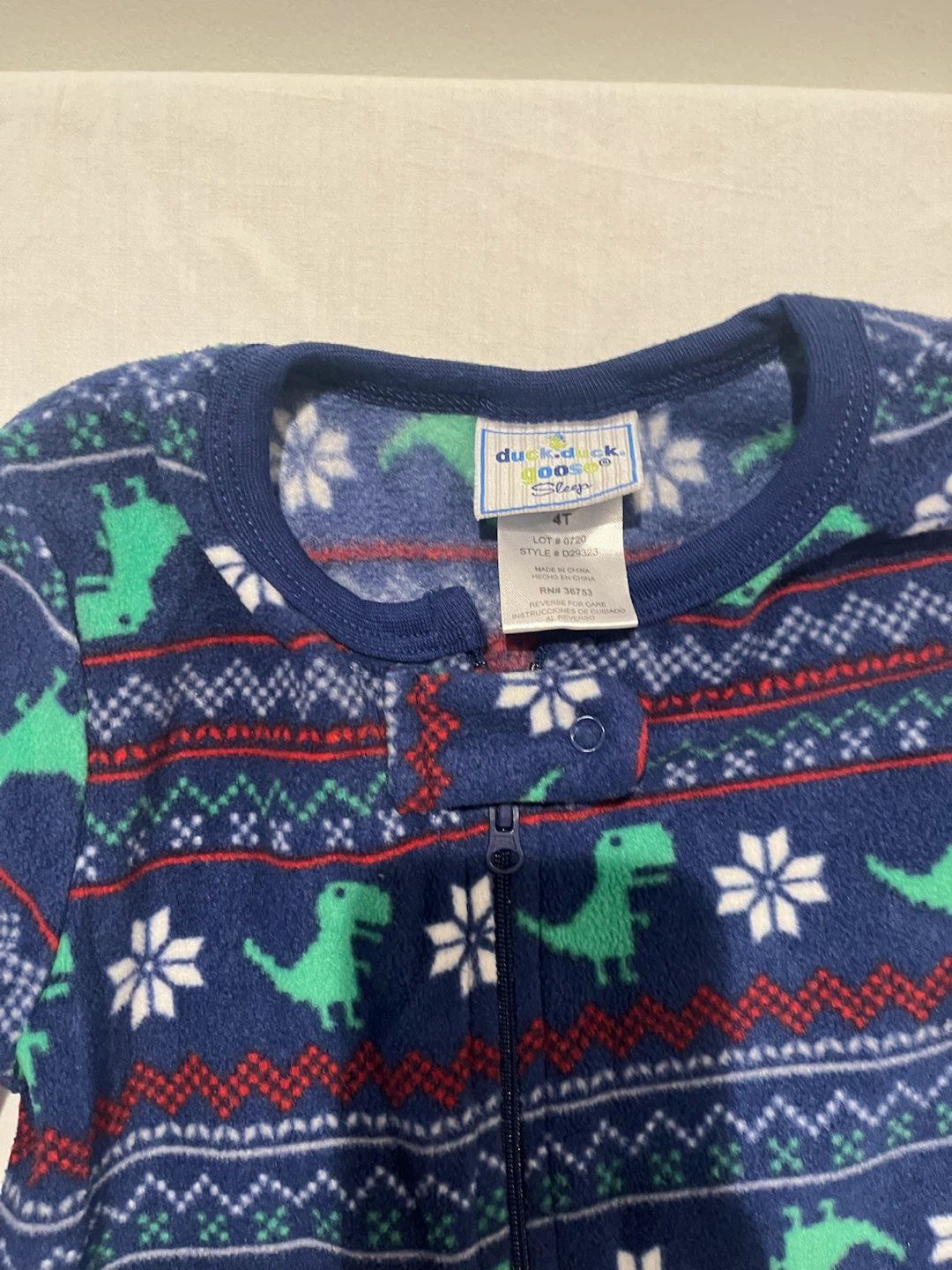 Duck Duck Goose Dinosaur Fleece Pajamas 4T - photo 3