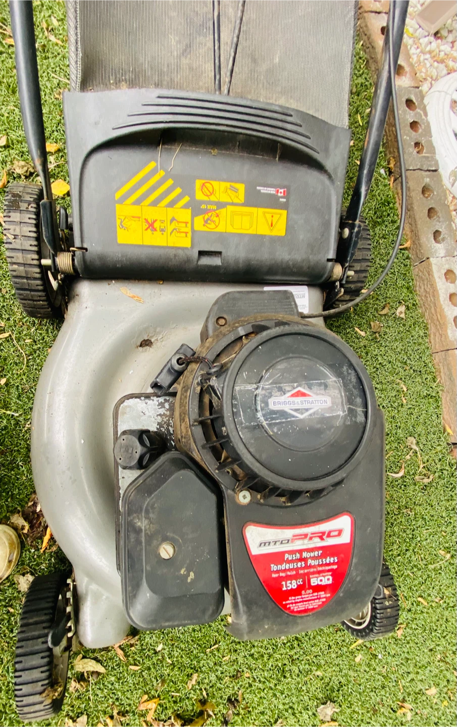 Gas-powered push lawn mower sold as is - photo 2