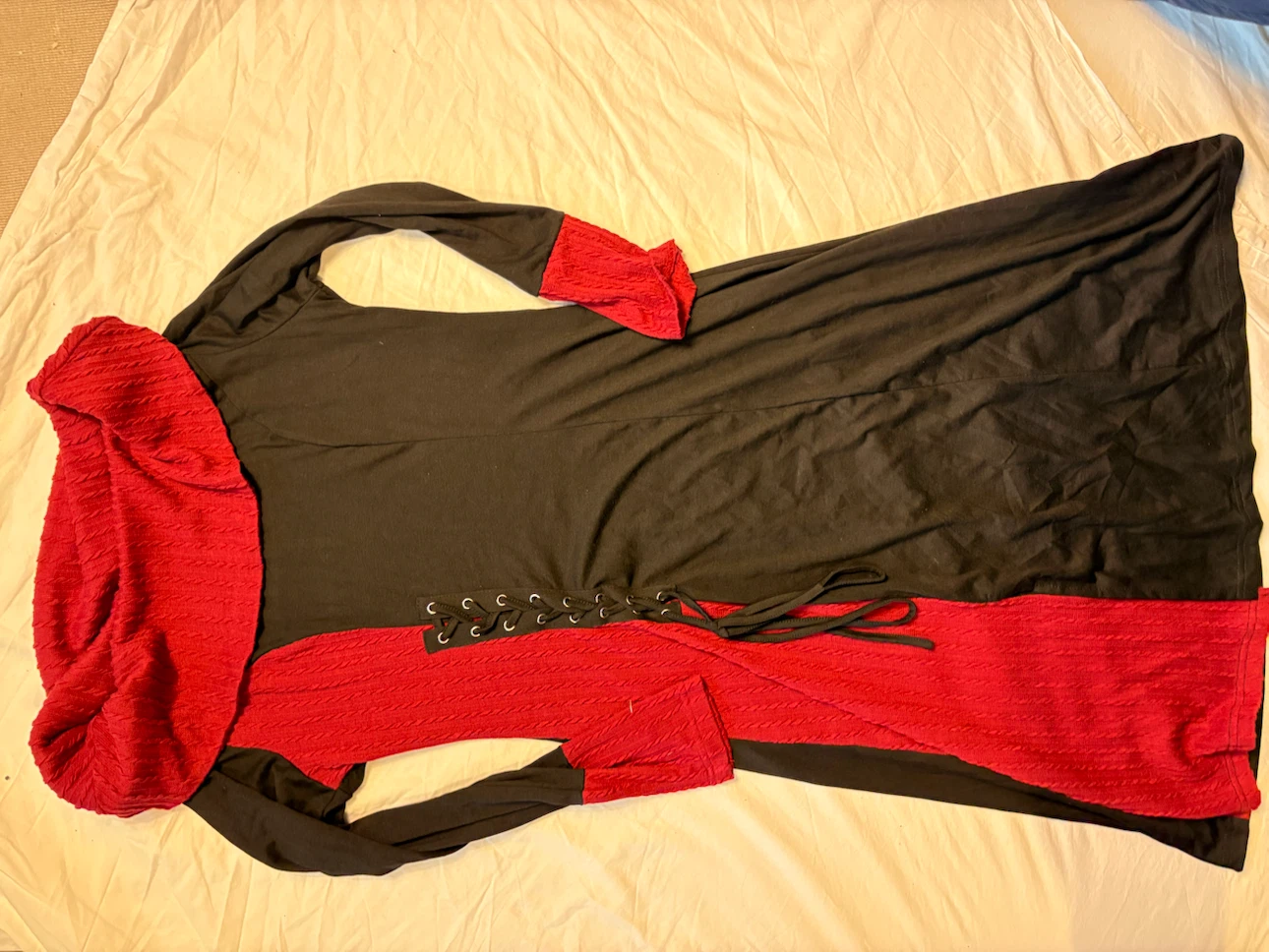 Black and Red Long Sleeve Dress