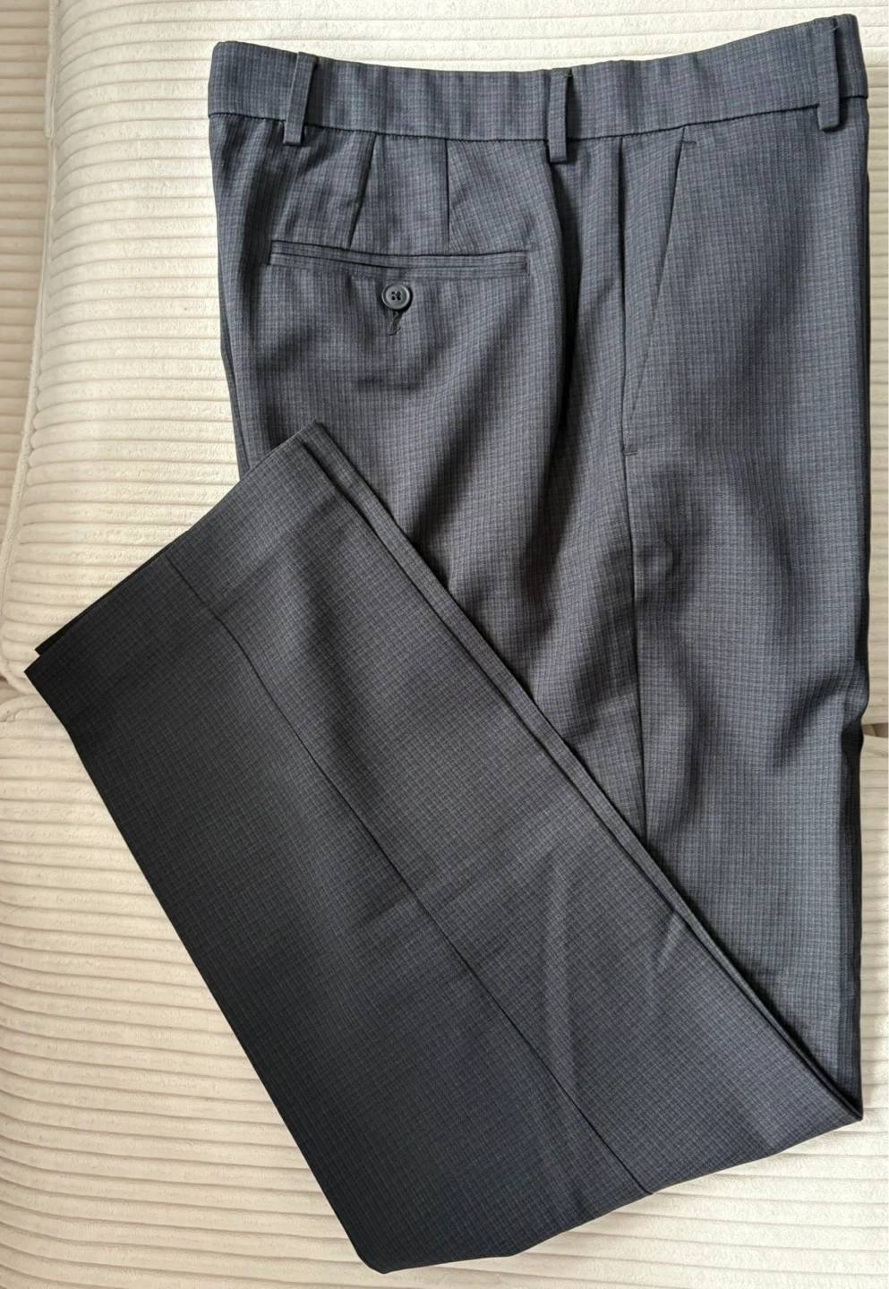 Mens Gray Patterned Dress Pants