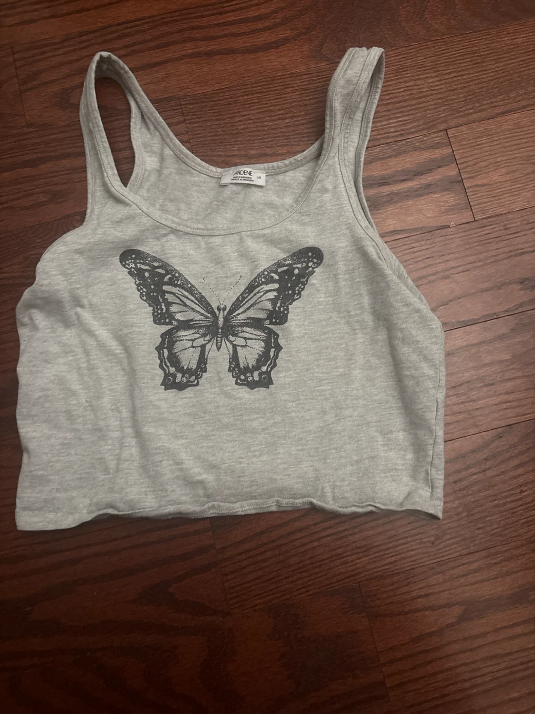 Ardene grey butterfly crop top