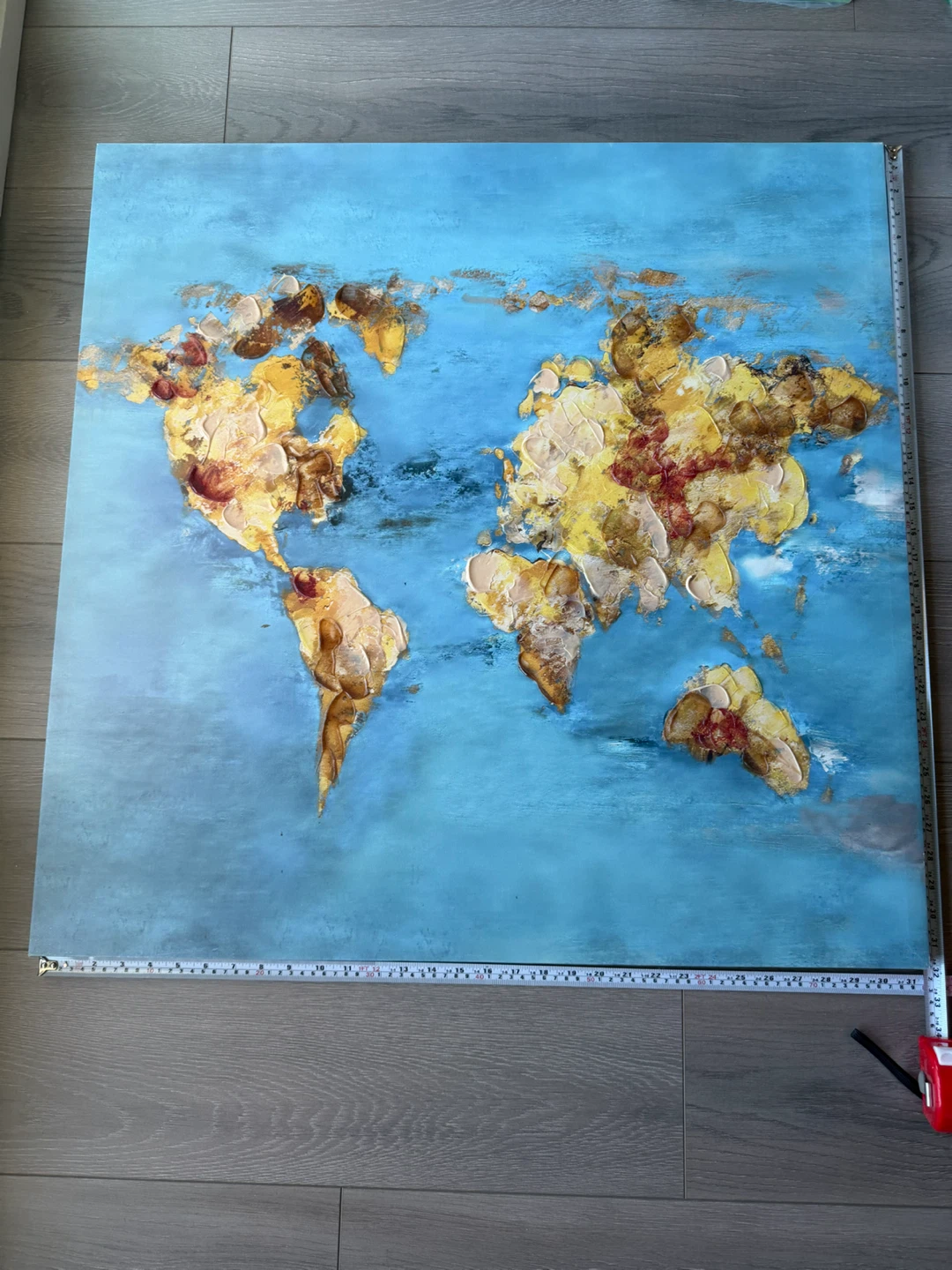 Textured World Map Canvas Art