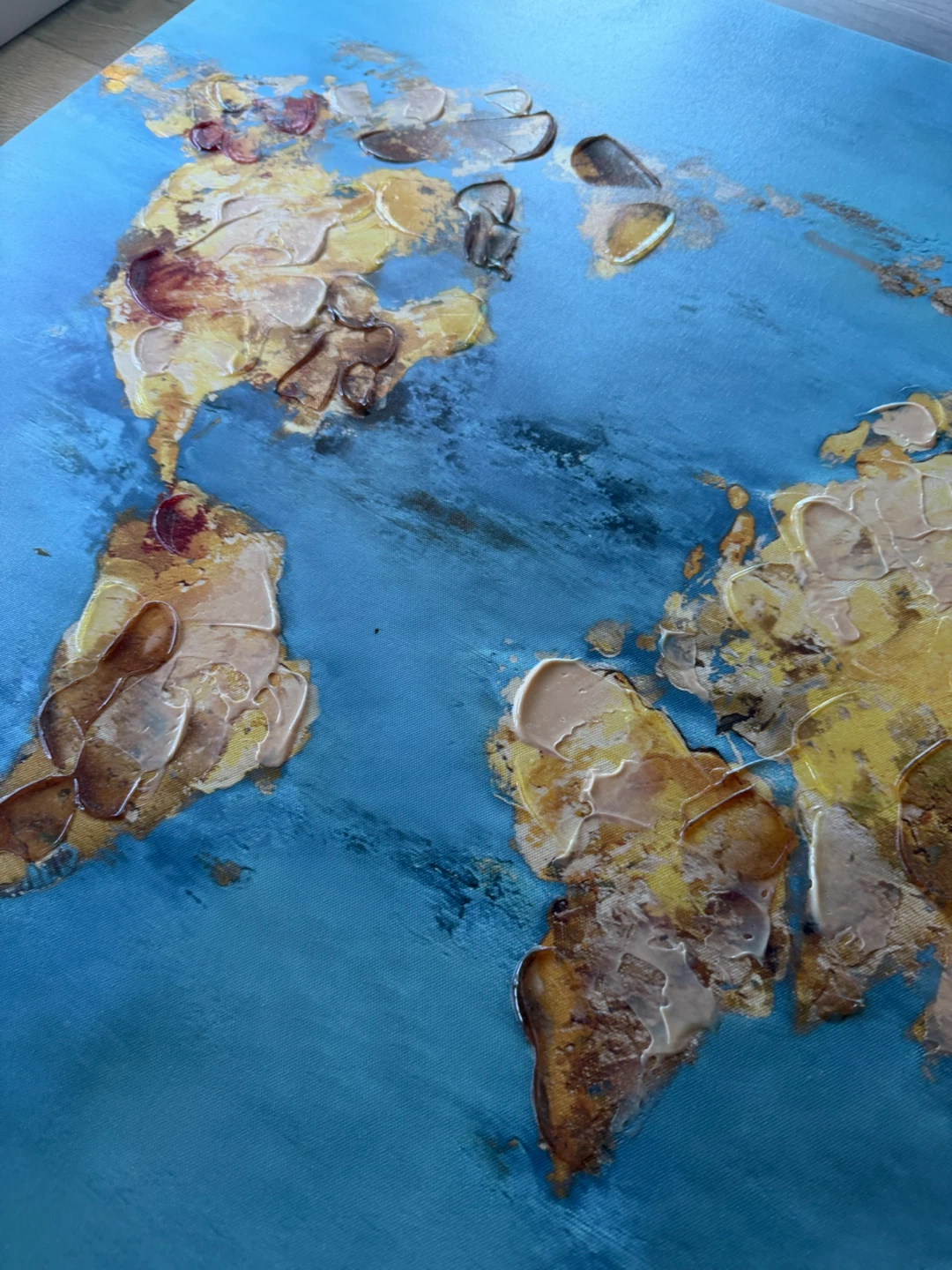 Textured World Map Canvas Art - photo 5