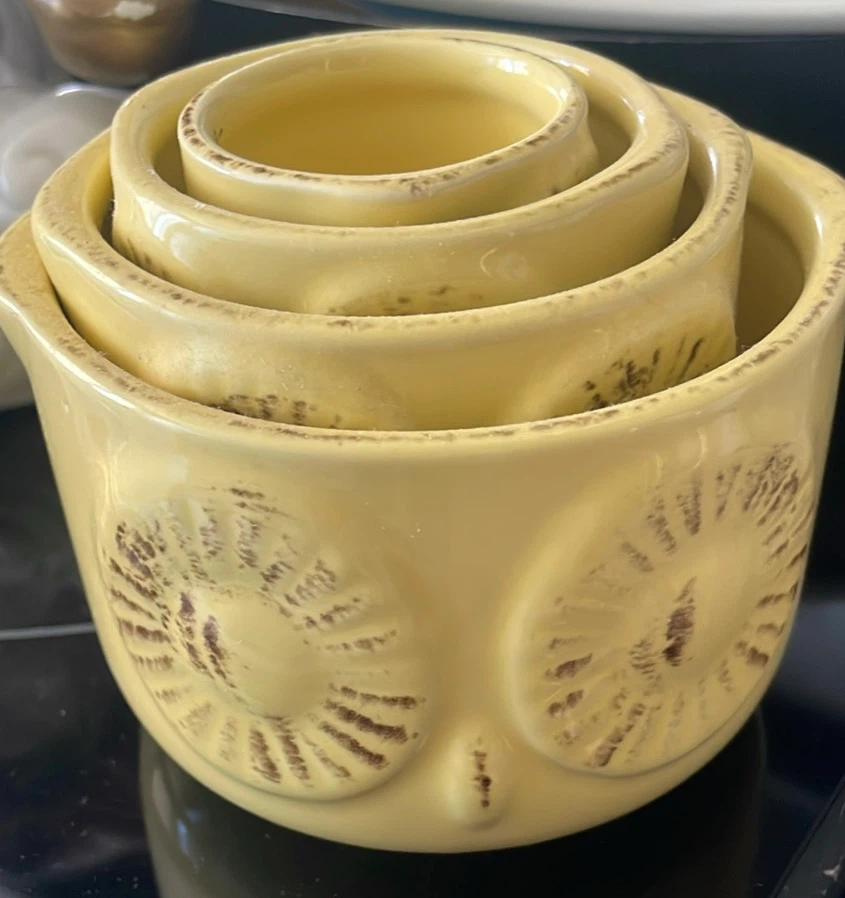 Yellow Ceramic Measuring Cup Set