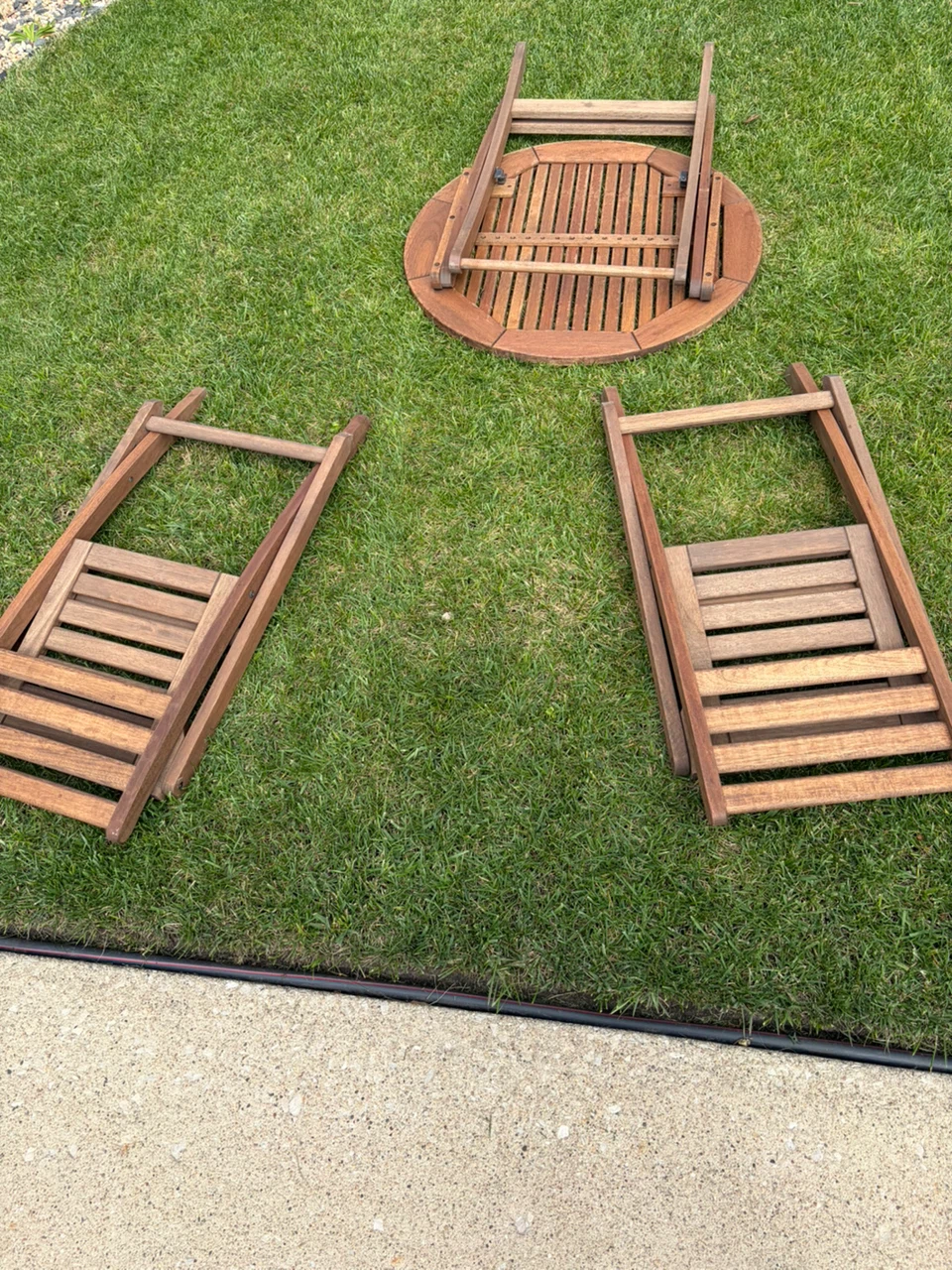 Folding Wooden Patio Bistro Set - photo 2