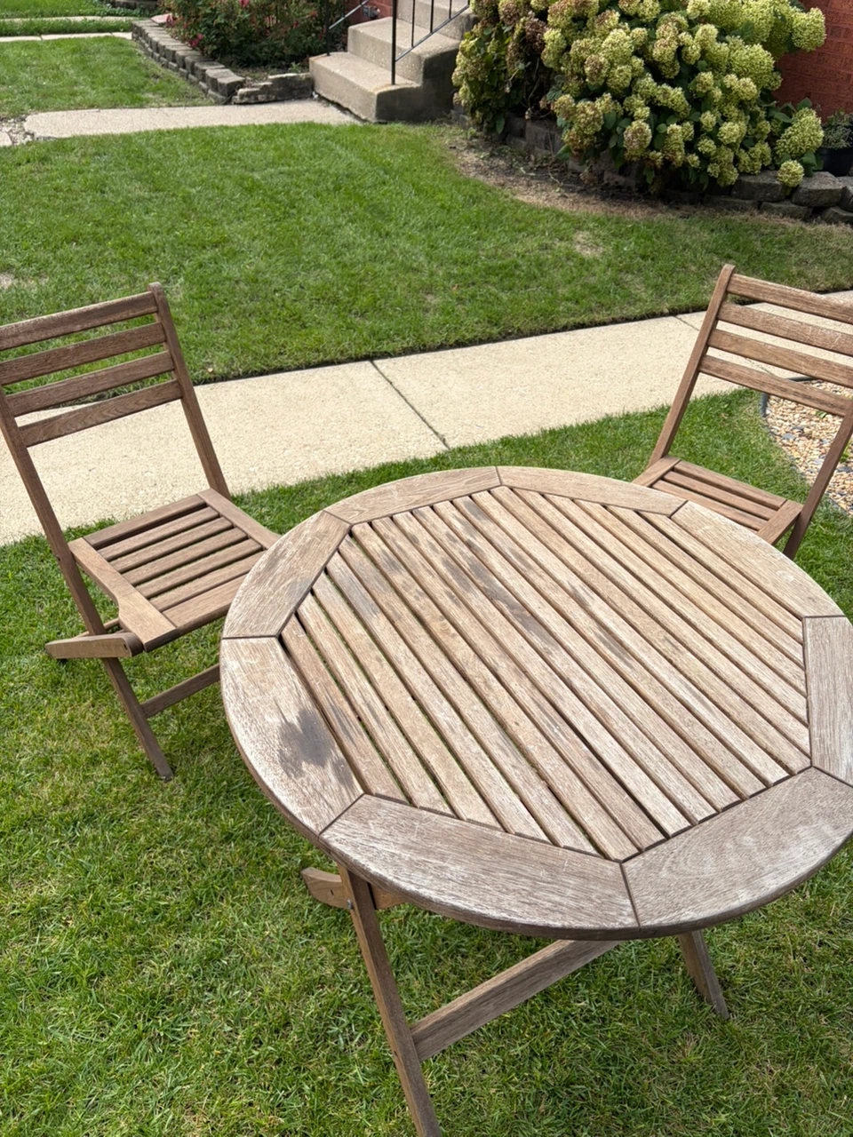 Folding Wooden Patio Bistro Set - photo 3
