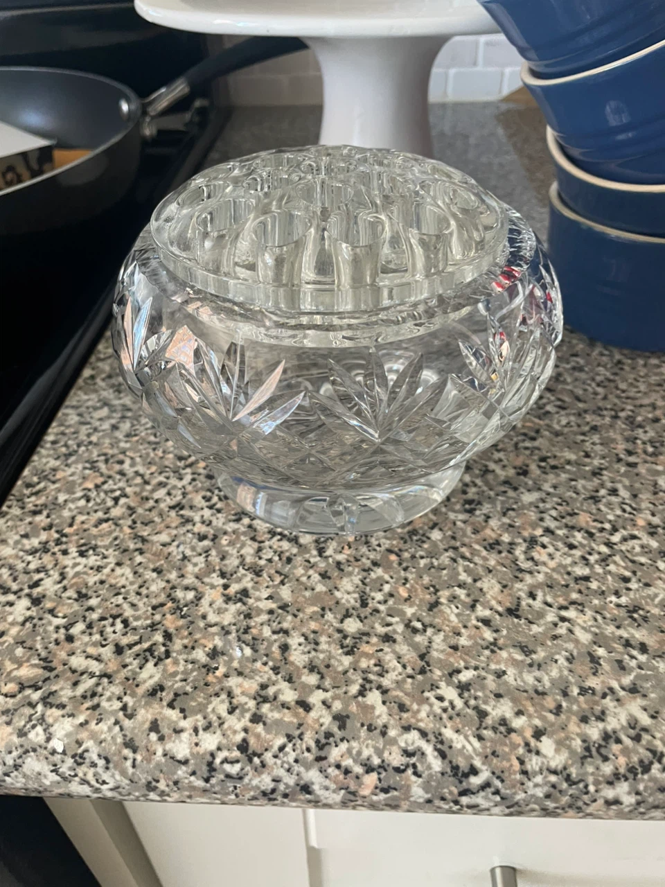 Vintage Cut Glass Flower Frog Vase - photo 2