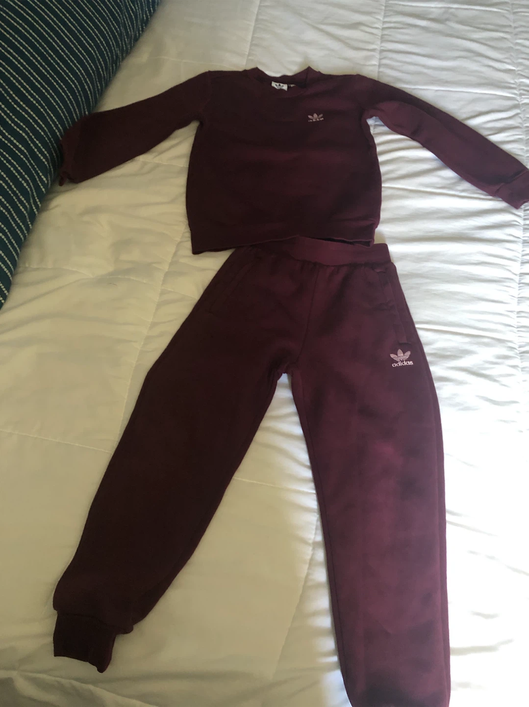 Adidas Kids Maroon Jogger Set 7/8 year