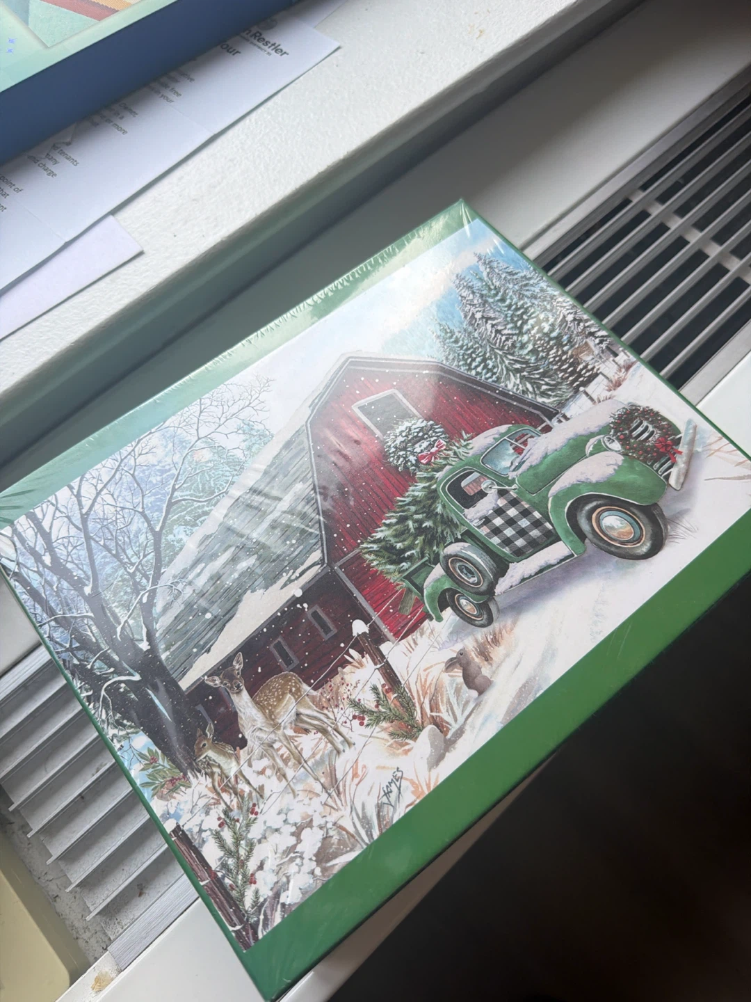 Christmas Truck and Barn Jigsaw Puzzle