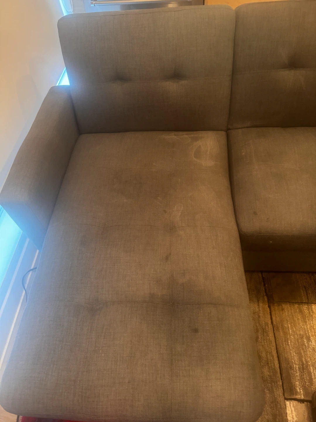 Grey Fabric Sectional Sofa - photo 2