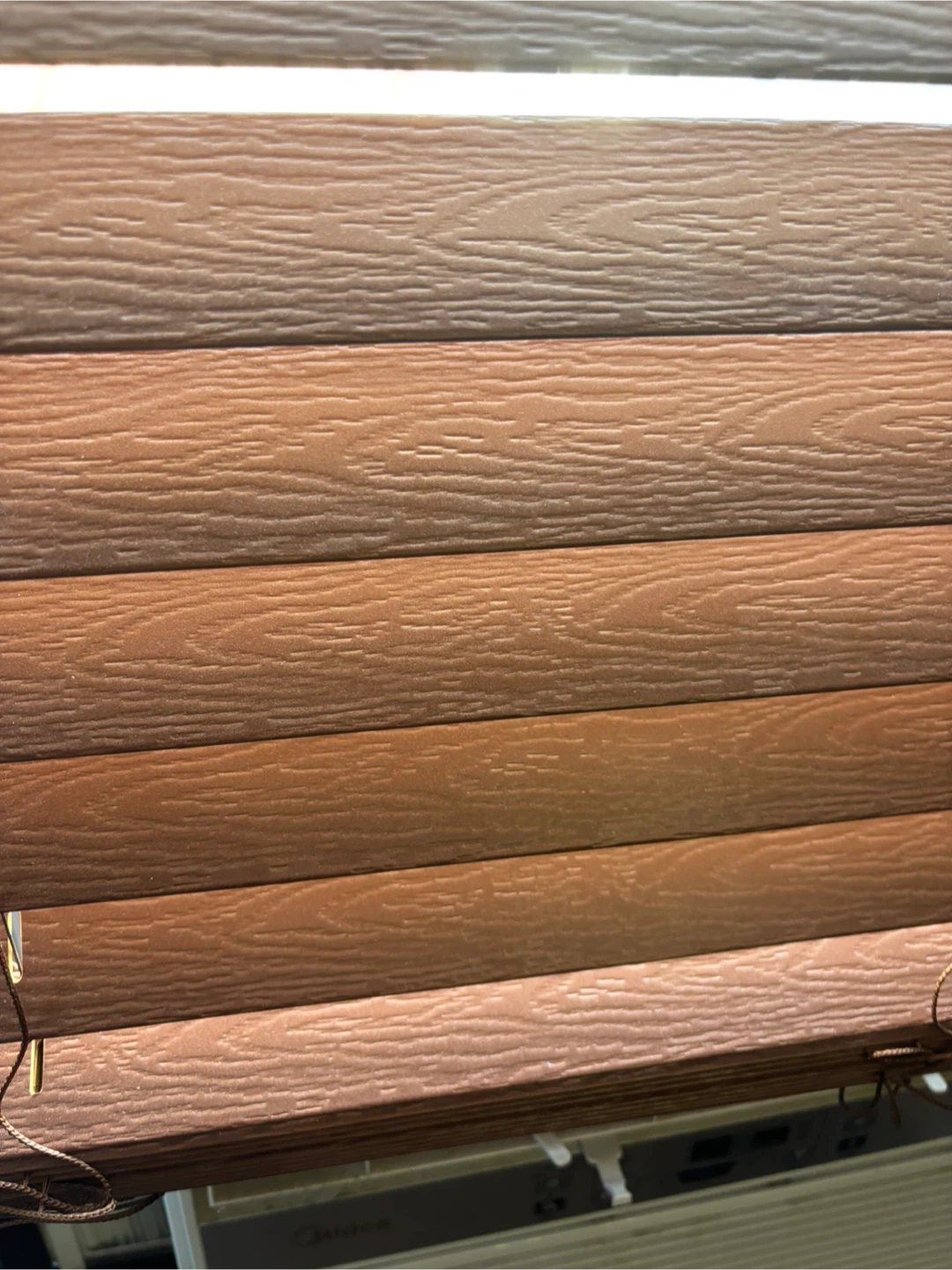 2 Brown Cordless Faux Wood Blinds - photo 2
