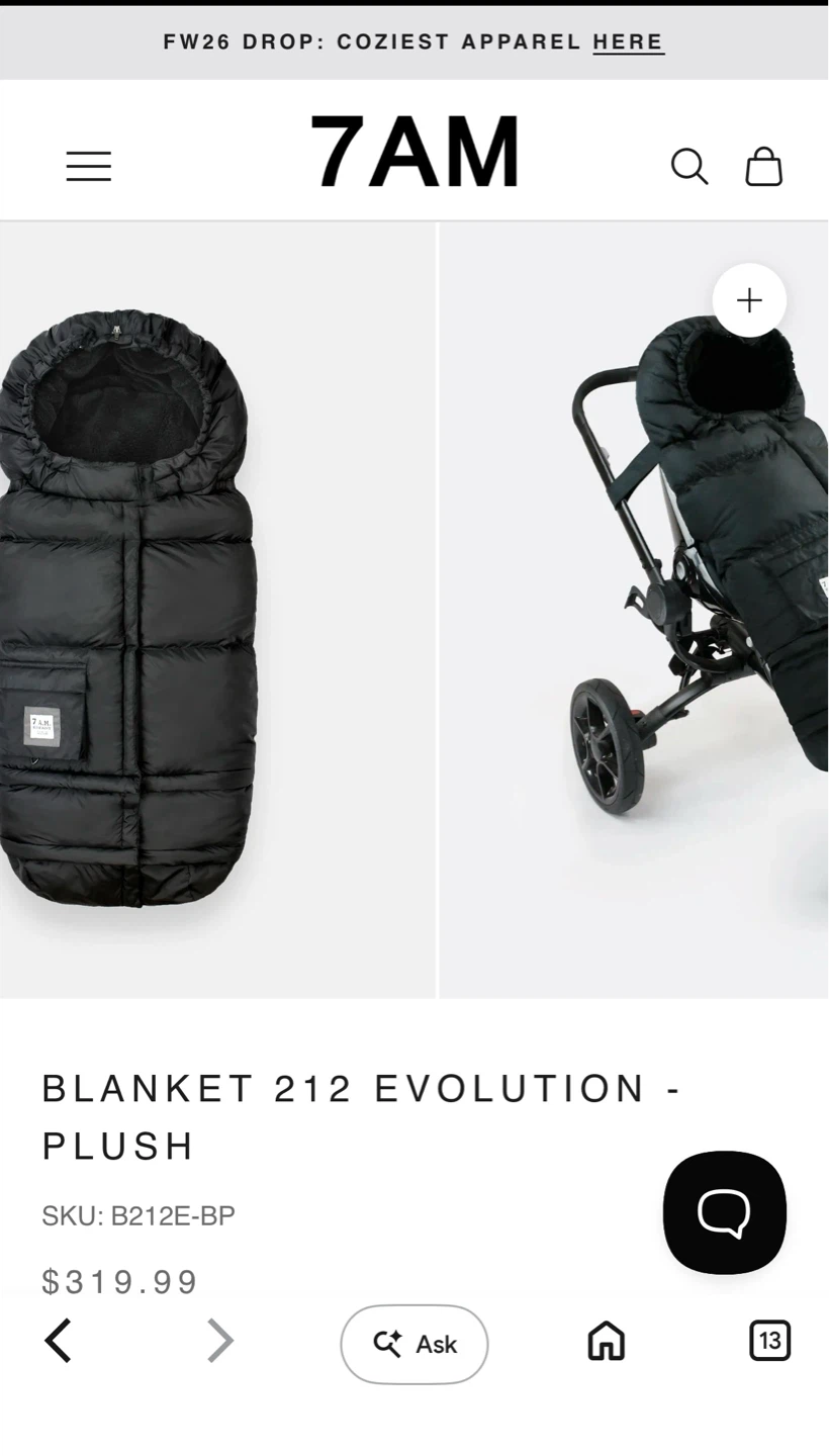 7 A.M. Enfant Stroller Footmuff and Mittens - photo 2