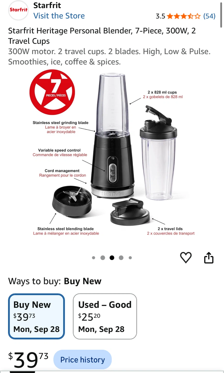 Heritage personal blender