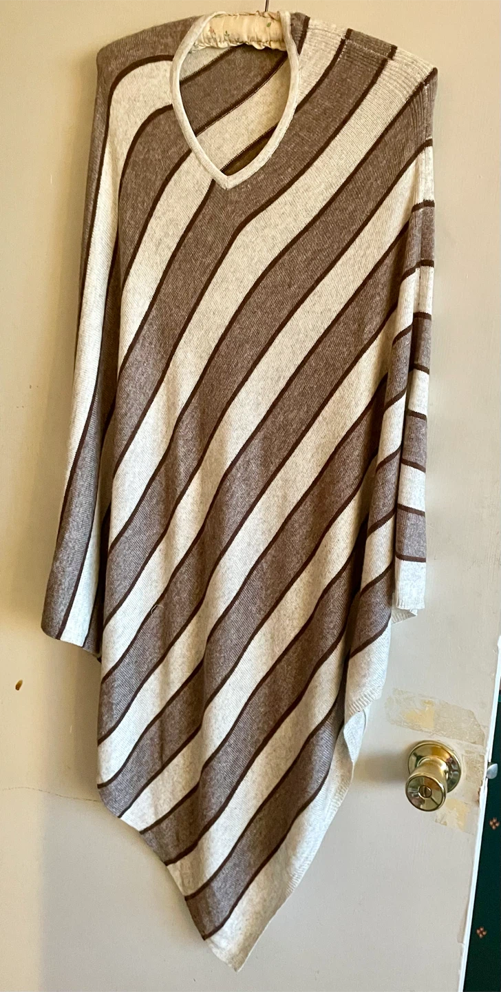 Gorgeous Striped Cashmere Poncho