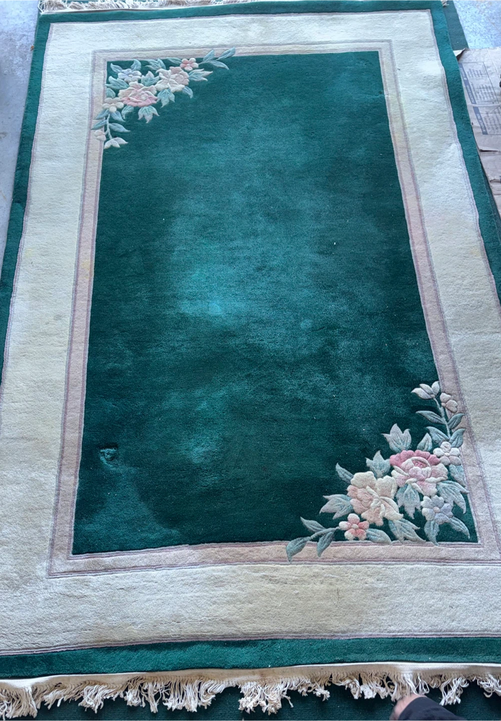 Rug in Dark Green wool - photo 3