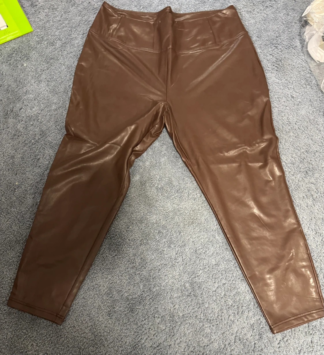 Dex Faux Leather Leggings - Rustic Brown - 2X - photo 2