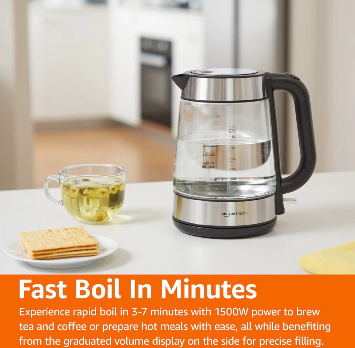 Amazon Basics 1.8-Qt (1.7L) Electric Kettle