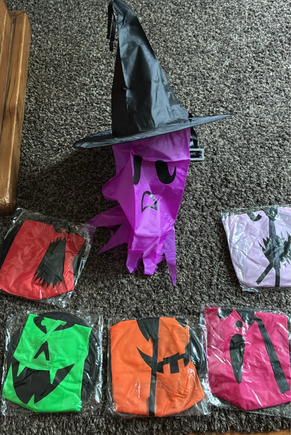 New Set of 6 Lighted Halloween Hanging Witch Hats - photo 3