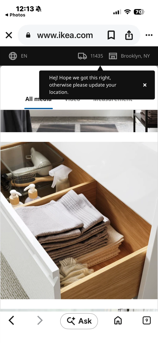 IKEA Double Sink Bathroom Vanity White - photo 5
