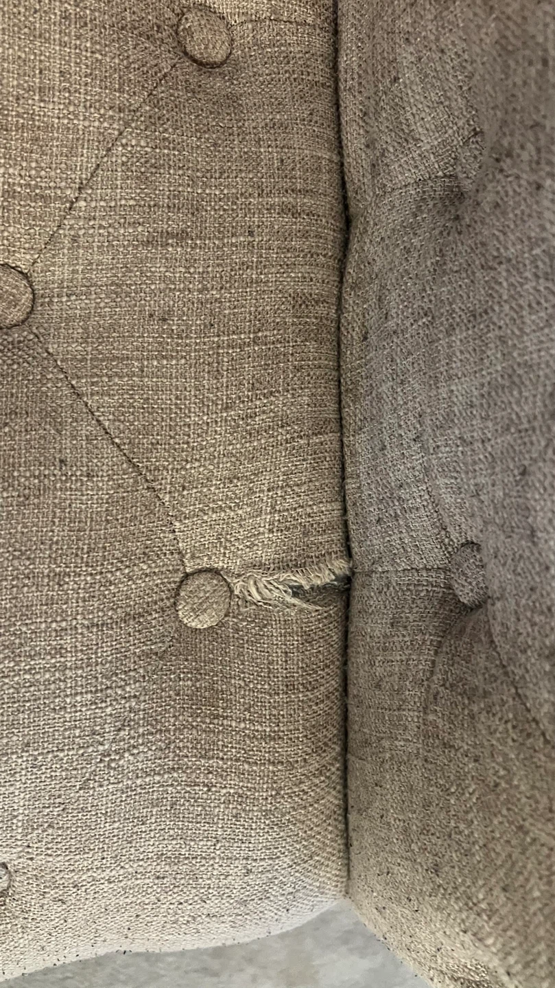 Tufted Beige Fabric Sofa - photo 4