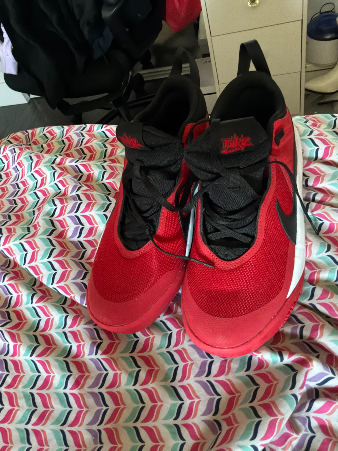 Nike Red and Black Basketball Shoes