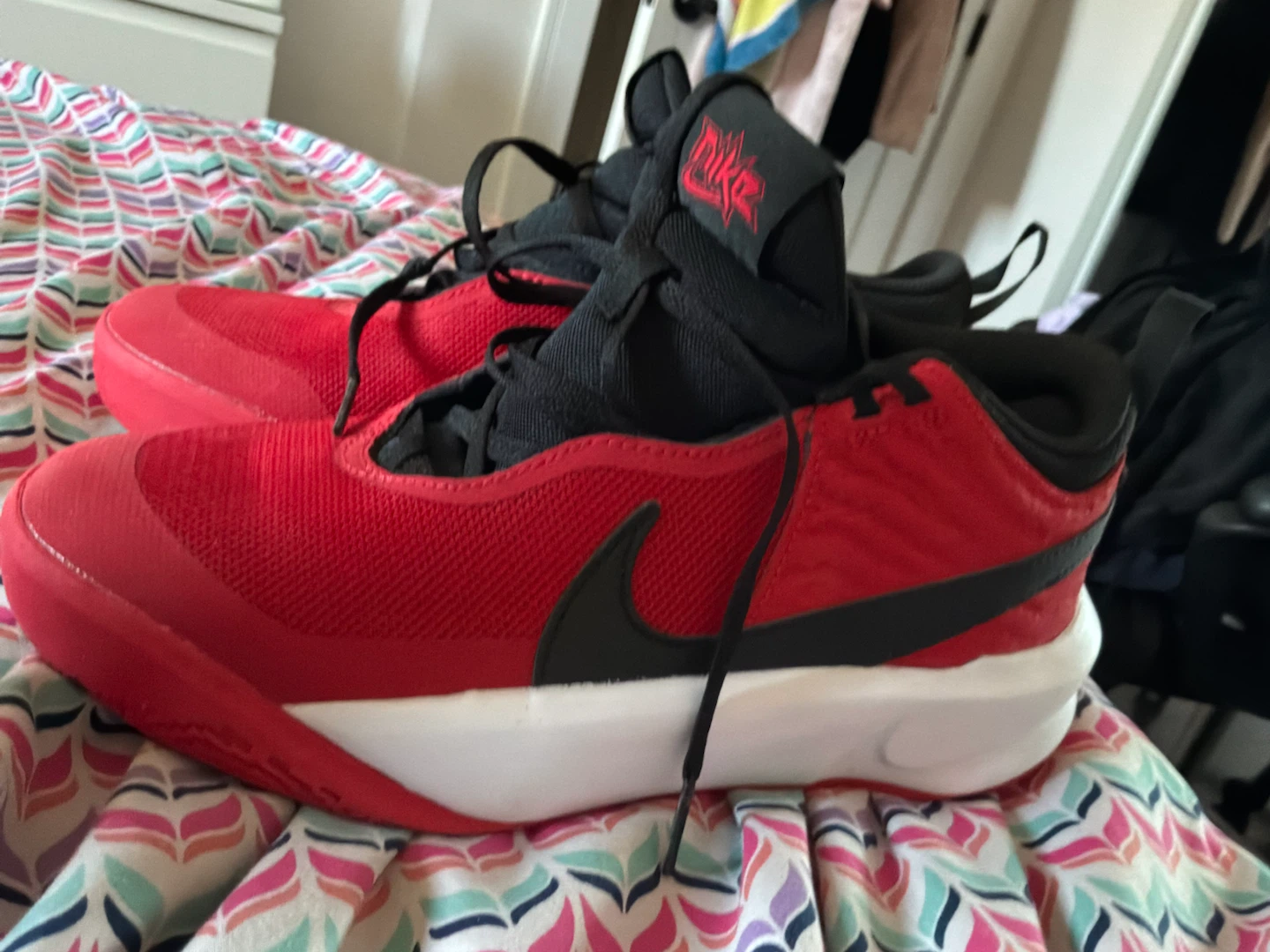 Nike Red and Black Basketball Shoes - photo 2