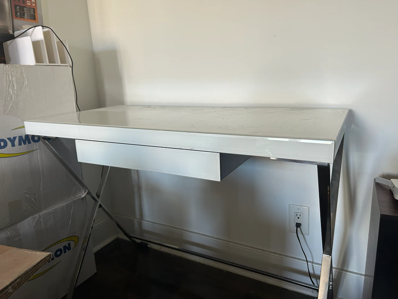 White Desk and Matching Rolling Chair Set