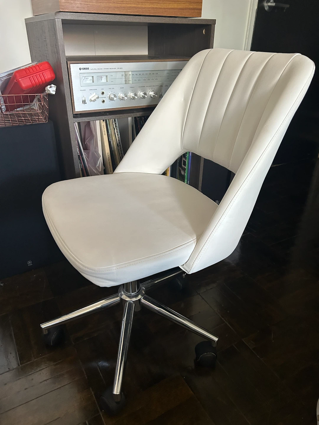 White Desk and Matching Rolling Chair Set - photo 2