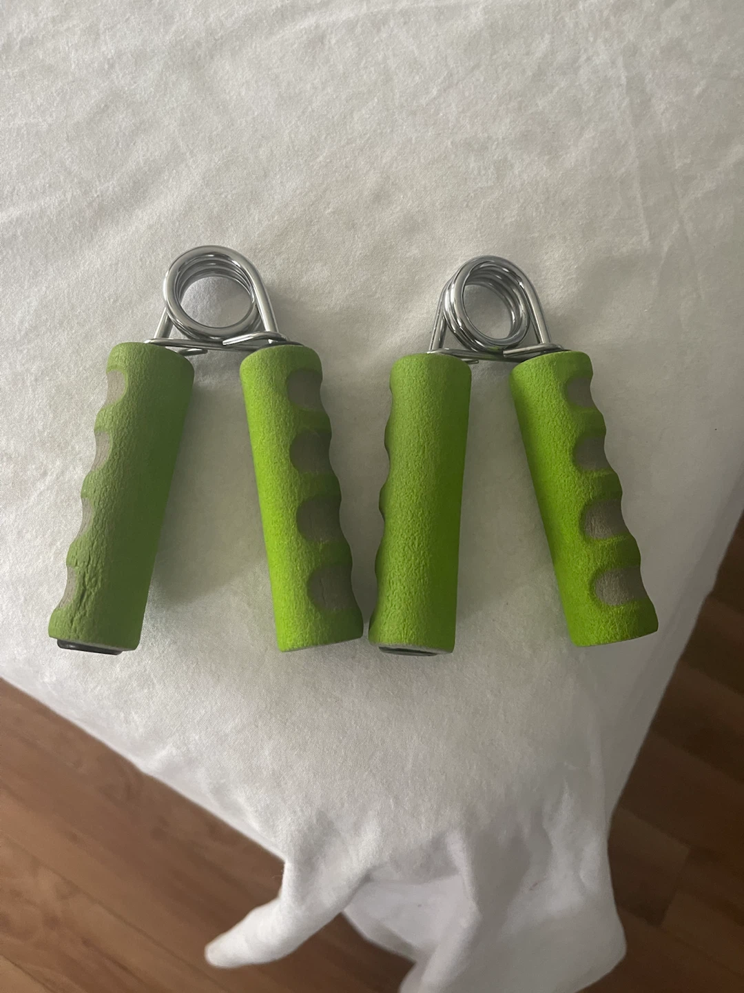 Two hand grip strengtheners