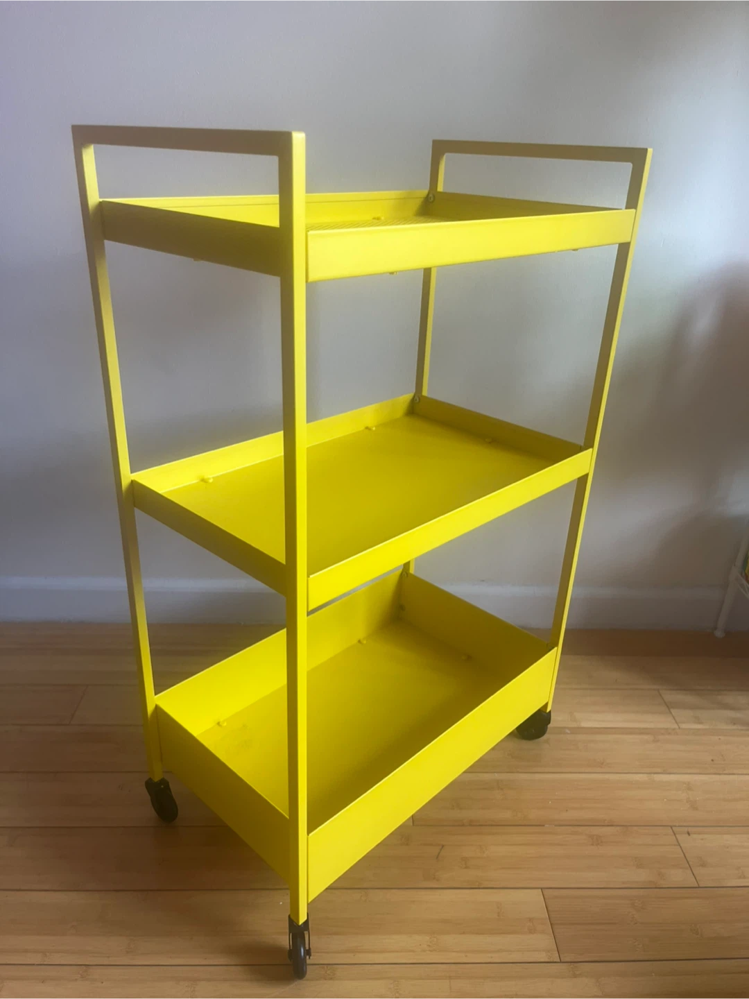 IKEA NISSAFORS Yellow Three-Tier Rolling Utility Cart