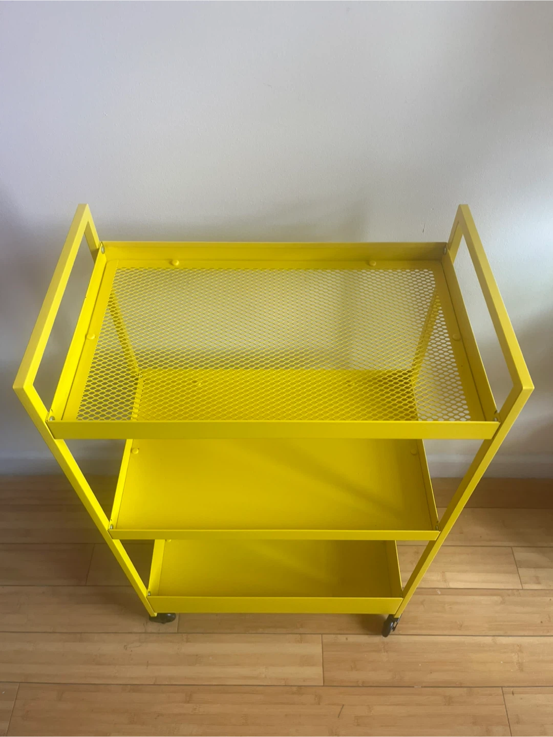 IKEA NISSAFORS Yellow Three-Tier Rolling Utility Cart - photo 3
