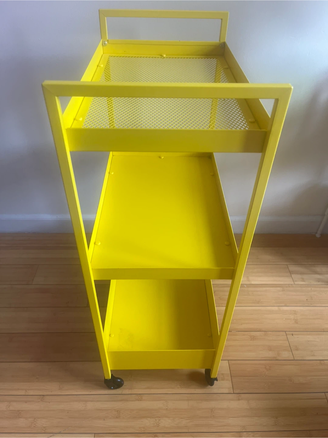 IKEA NISSAFORS Yellow Three-Tier Rolling Utility Cart - photo 4