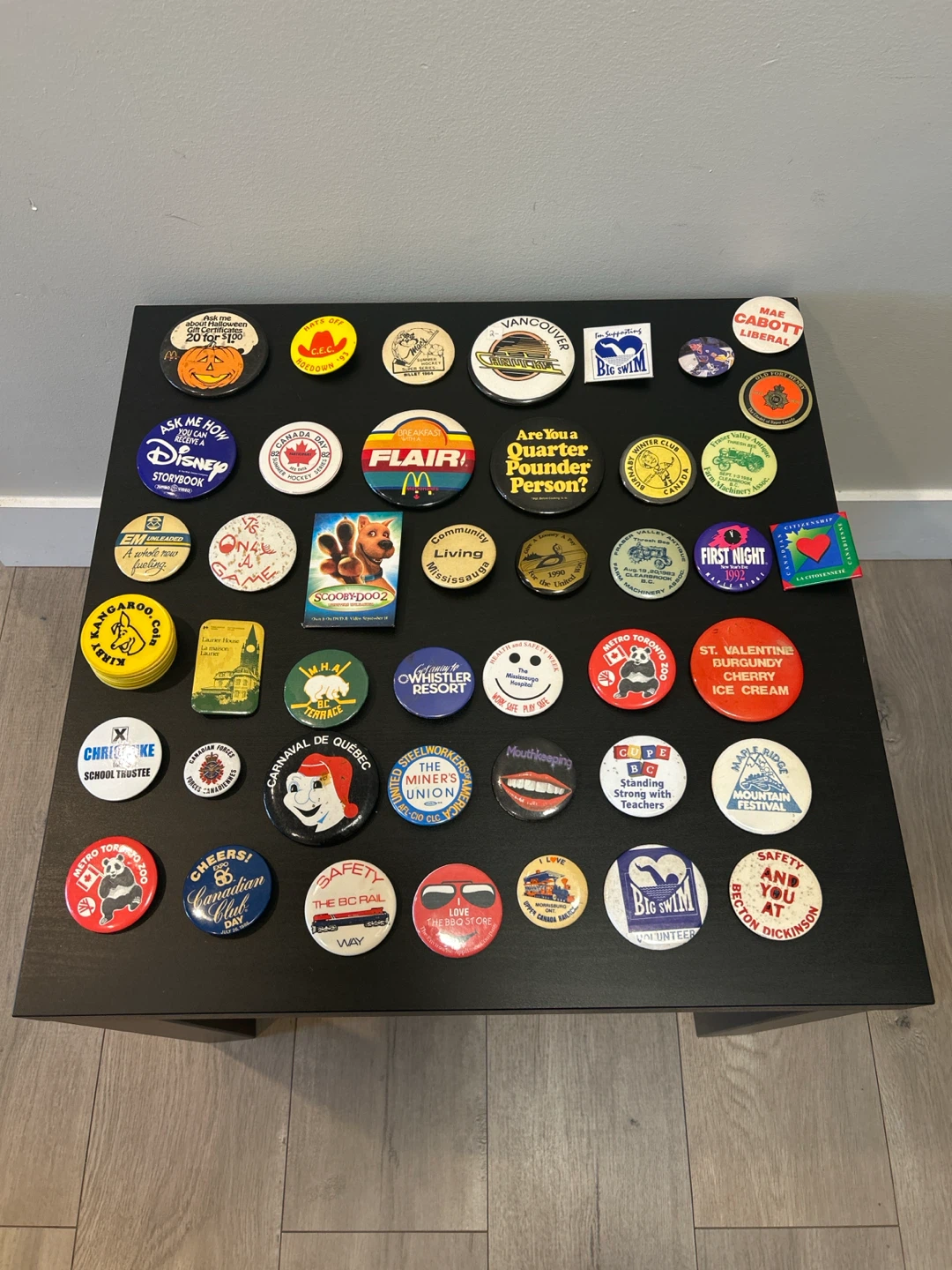 Large Collection of Vintage Canadian Pins and Buttons