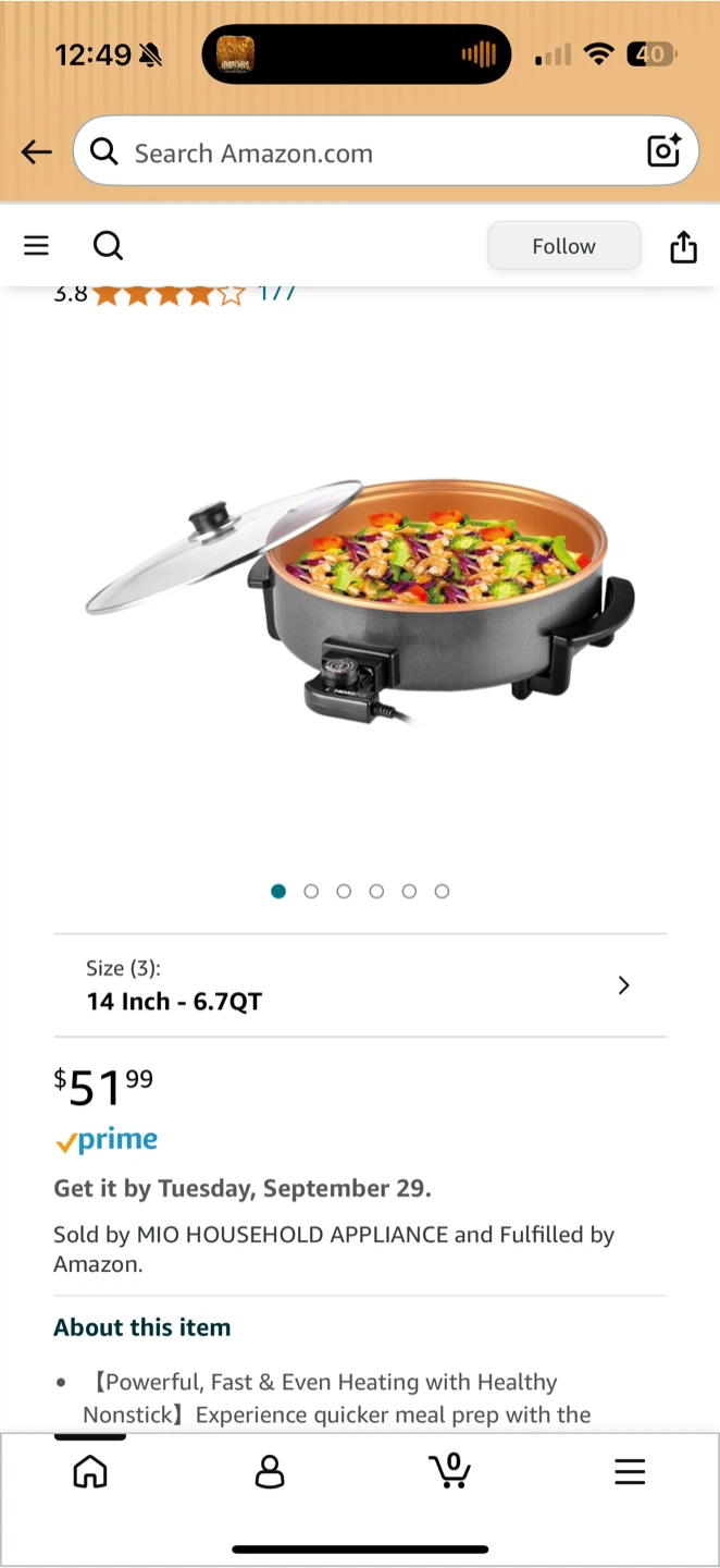 MIOAOTCE Family Size Frying Pan AD-P36S - photo 4