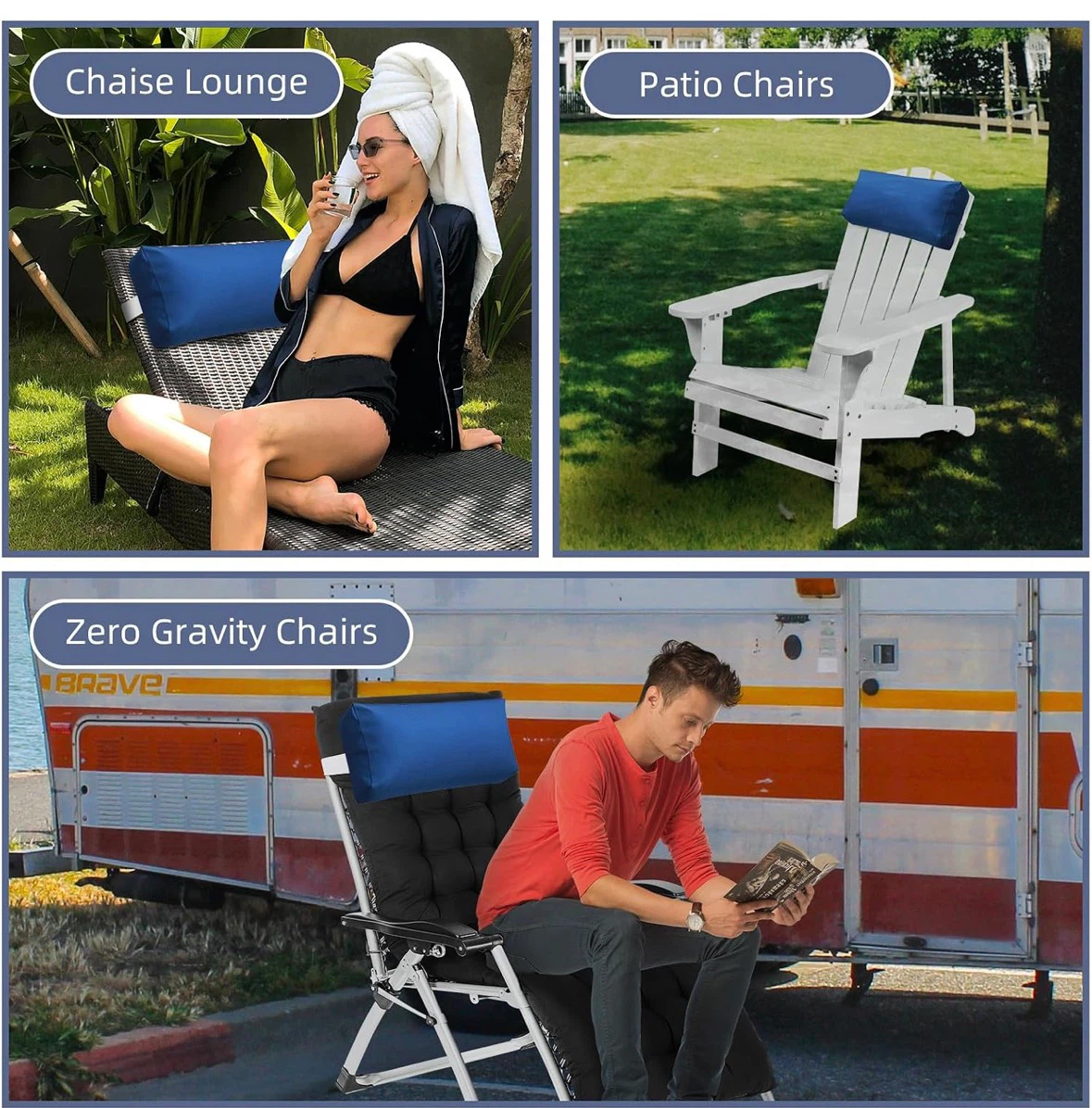 2 Pack Rasugarlary Outdoor Patio Head Pillows - photo 5