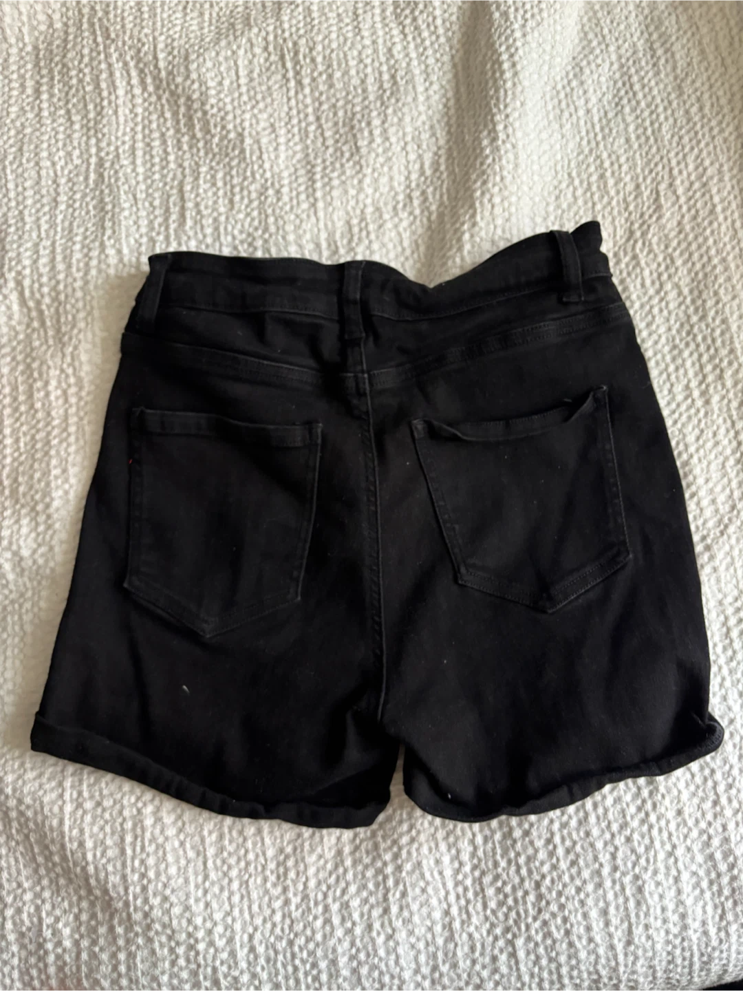 Black Distressed Denim Shorts - photo 2