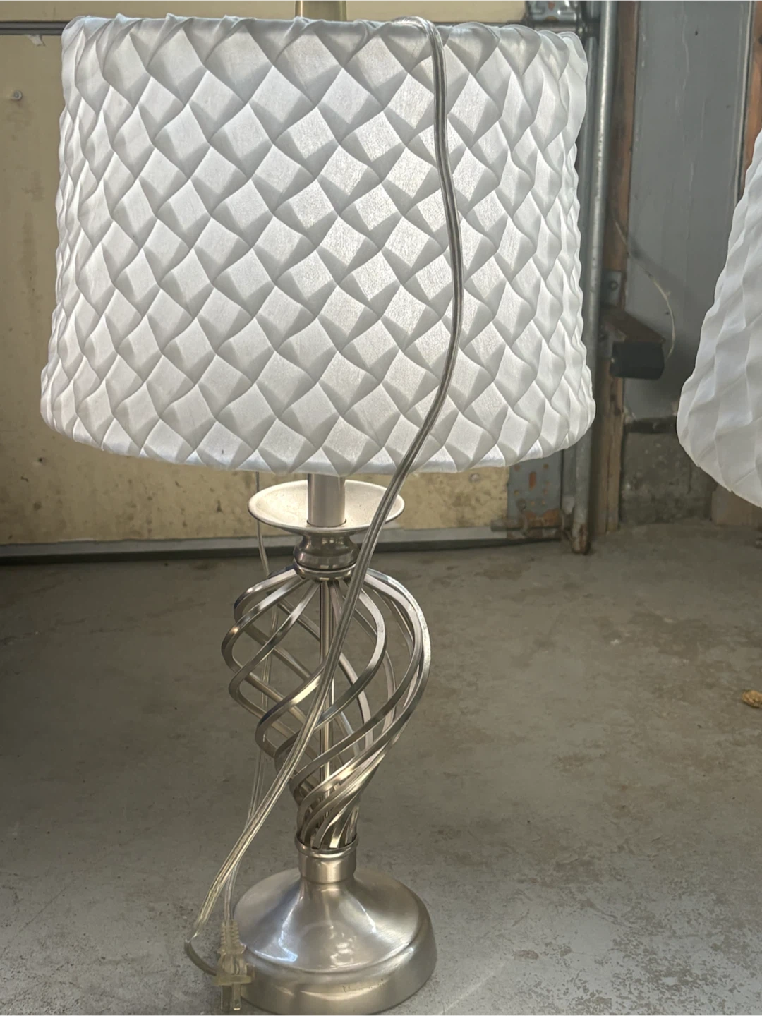 Set of Two Silver Spiral Table Lamps - photo 2