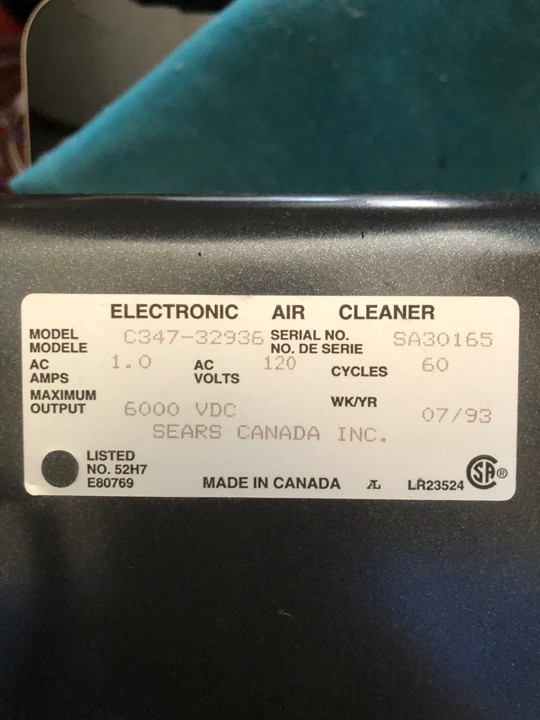 Kenmore Electronic Air Cleaner - photo 2
