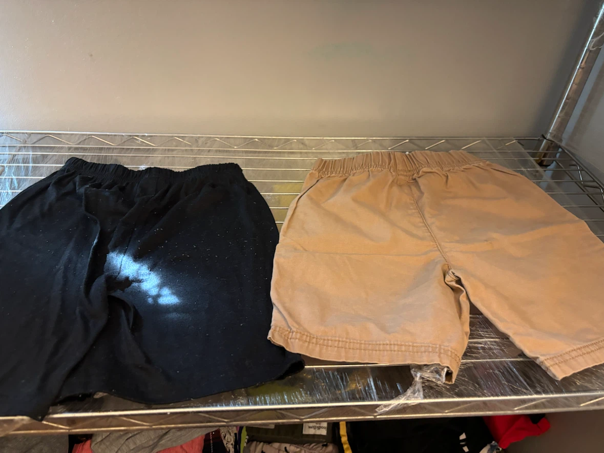 Two Pairs of Kids Shorts (Black and Tan) - photo 2